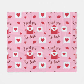 Cobertor De Velo Notas de Amor Rosa Romântico do Dia dos Namorados
