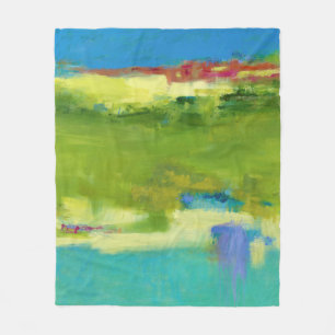Cobertor De Velo Notas de campo - Arte verde Abstrato