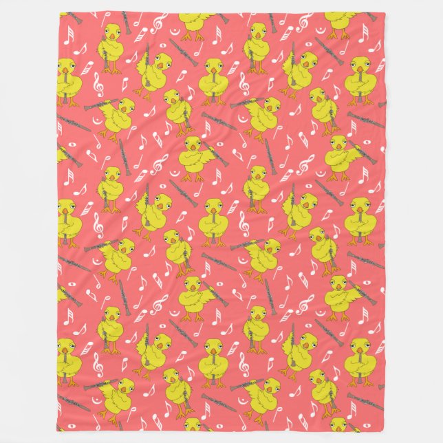 Cobertor De Velo Notas de Música Clarinet Pintinho Clarinets (Frente)