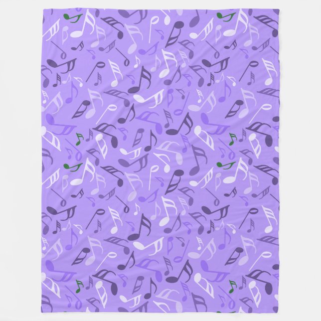 Cobertor De Velo Notas de Música Roxo (Frente)