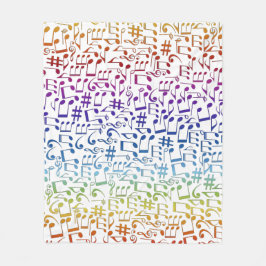 Cobertor De Velo Notas Musicais Coloridas Dançantes Amantes da Músi