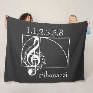 Cobertor De Velo Notas Musicais de Clef Treble e Espiral Fibonacci