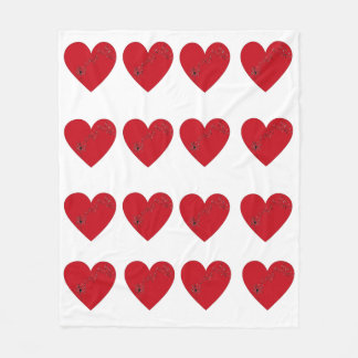 Cobertor De Velo Notas musicais no coração, Fleece Blanket