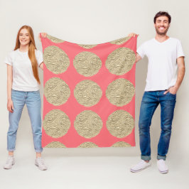 Cobertor De Velo Nouveau dourado coral rosa metálico moderno