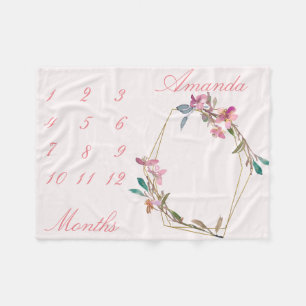 Cobertor De Velo Nova Criança de Bebê Milestone Cerejeira Flor Dour