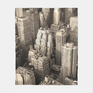 Cobertor De Velo Nova Iorque Manhattan - skyline aerial preto 