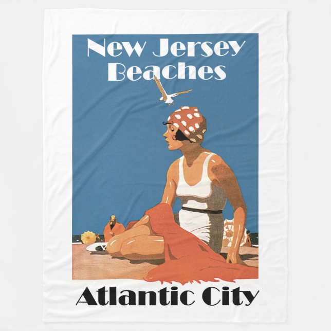 Cobertor De Velo Nova Jersey Beaches ~ Atlantic City (Frente)