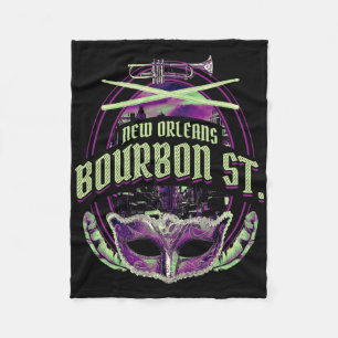 Cobertor De Velo Nova Orleans Bourbon Street Mardi Gras Quarto Fran