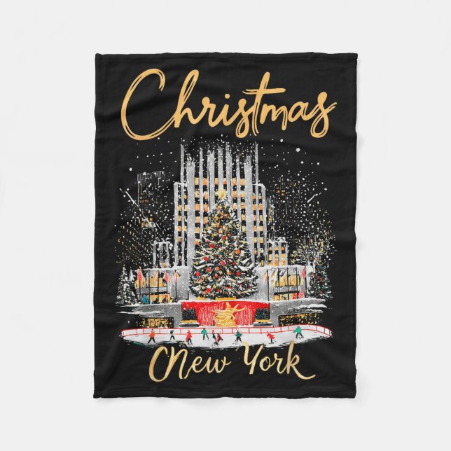 Cobertor De Velo Nova York Ny Viagem de Meninas de Natal Combinando (Frente)