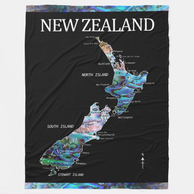 COBERTOR DE VELO NOVA ZEALAND MAP PAUA THROKET (Frente)
