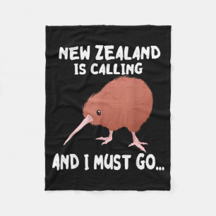 Cobertor De Velo Nova Zelândia Está Chamando Ave Kiwi Animal Silves