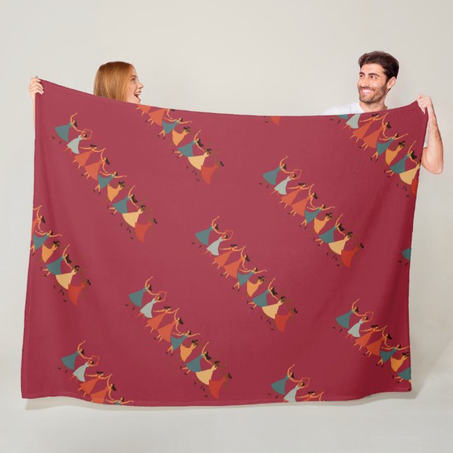 Cobertor De Velo Nove Mulheres Dançando Médio-Século Retroativo 2 (In Situ)