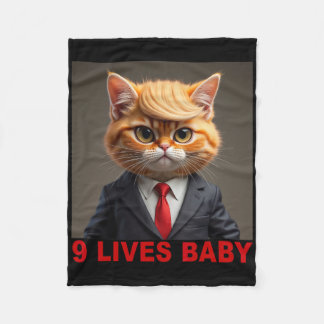 Cobertor De Velo Nove Vidas Gatinho Engraçado Adepto de Trump Vote