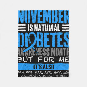 Cobertor De Velo Novembro é consciência da diabetes azul