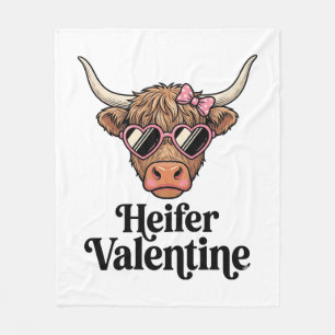 Cobertor De Velo Novilha Valentine Highland Cow Design Vintage_1