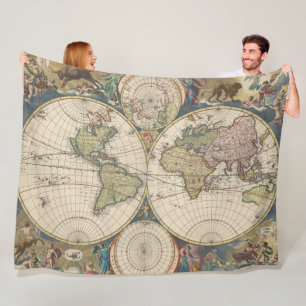 Cobertor De Velo Novissima Totius Terrarum Orbis Tabula