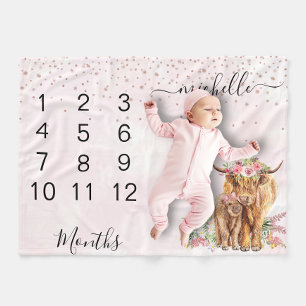 Cobertor De Velo Novo Bebê Infantil Marco Registrado Vaca Highland 