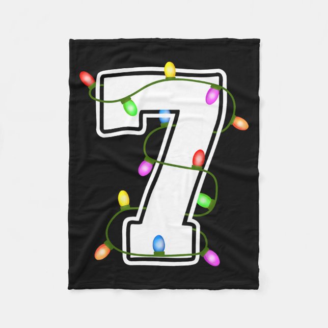 Cobertor De Velo Number 7 7th Birthday Boy Christmas Happy Birthday (Frente)