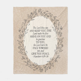Cobertor De Velo Numbers 6:24–26 The Lord Bless You Neutral Vintage