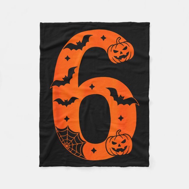 Cobertor De Velo Número 6 Seis Sete Meme Engraçado de Halloween  (Frente)
