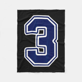 Cobertor De Velo Número branco azul escuro 3 fã de equipe esportiva