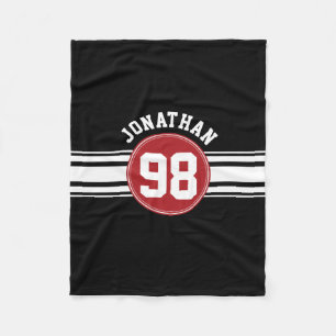 Cobertor De Velo Número conhecido das listras pretas e vermelhas d