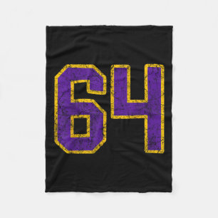 Cobertor De Velo Número Dourado Roxo 64 Jersey Player Uniform #64 N