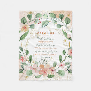 Cobertor De Velo Números Elegantes 4:24-26 Floral Watercolor Person