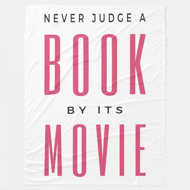 Cobertor De Velo Nunca julgue um livro por ele É um filme (Frente)
