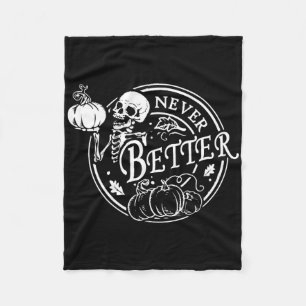 Cobertor De Velo Nunca Melhor Esqueleto Halloween Engraçado Skull P