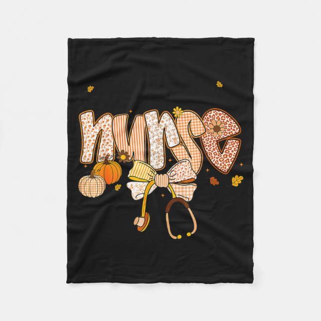 Cobertor De Velo Nurse Labor And Delivery Coquette Fall Pumpkin Tha (Frente)