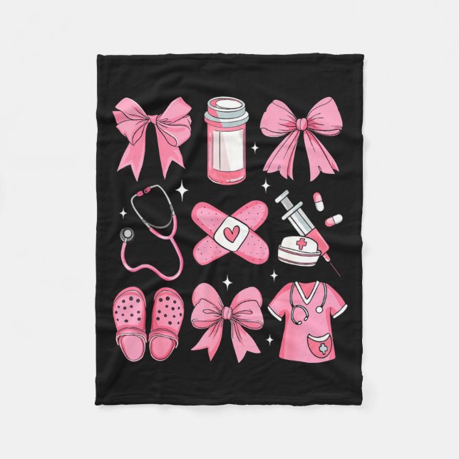 Cobertor De Velo Nurse Valentines Day Coquette Bow Valentine Nurse  (Frente)