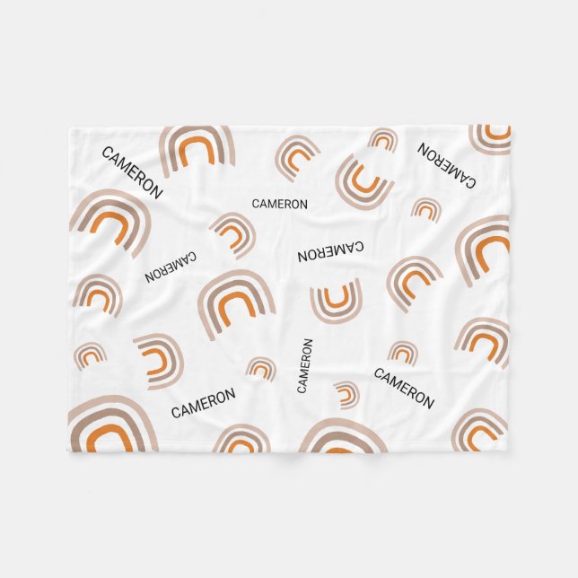 Cobertor De Velo Nursery Personalizado bebê Arco-Íris Moderno (Frente (Horizontal))