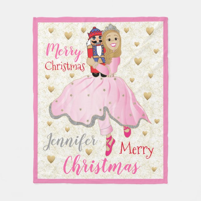 Cobertor De Velo Nutcracker Balé Personalizar Fleece Blanket/Mediu (Frente)