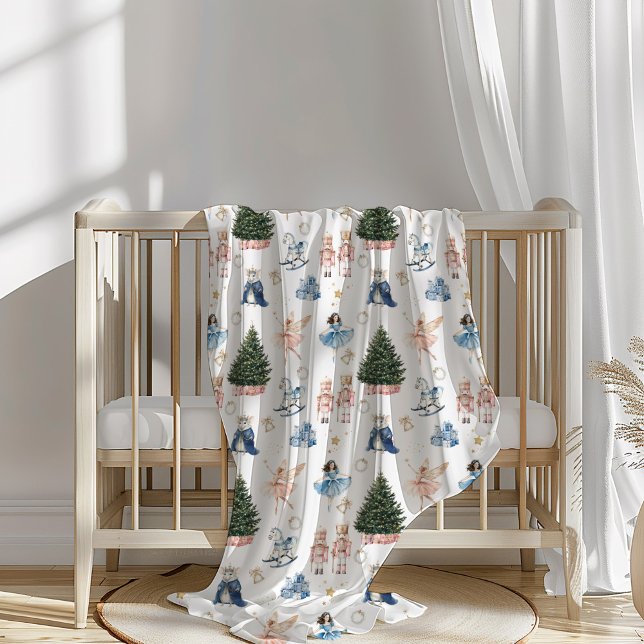 Cobertor De Velo Nutcracker Ballet Natal Nostálgico  (Nutcracker Ballet Christmas Blanker)