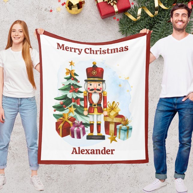 Cobertor De Velo Nutcracker Christmas Blanket for Kids With Name (Nutcracker Christmas Blanket for Kids With Name)