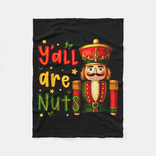 Cobertor De Velo Nutcracker Merry Christmas Funny Xmas Pajamas Y'al (Frente)