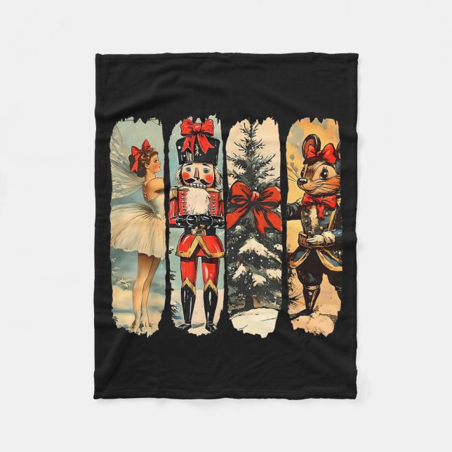 Cobertor De Velo Nutcracker Merry Christmas Xmas Tree Family Pajama (Frente)