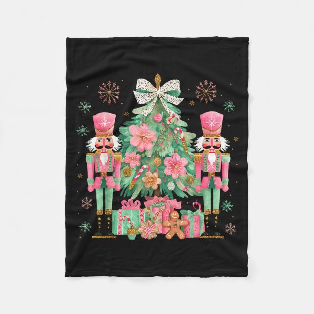 Cobertor De Velo Nutcracker Squad Christmas Tree Ballet Dance Women (Frente)