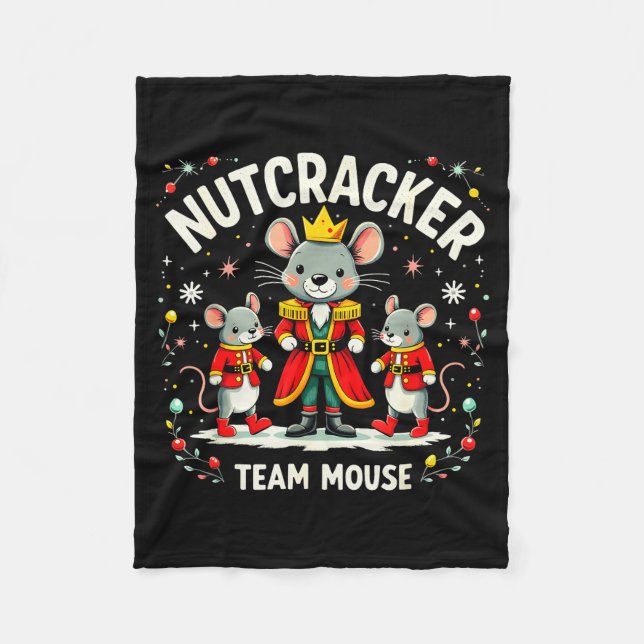 Cobertor De Velo Nutcracker Team Mouse Christmas Ballet Gift Merry  (Frente)