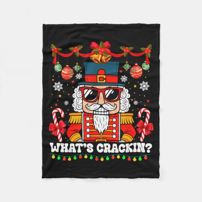 Cobertor De Velo Nutcracker What's Crackin Funny Christmas Men Wome (Frente)