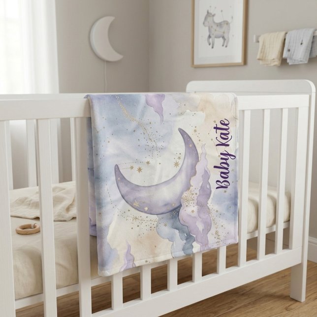Cobertor De Velo Nuvem de lavanda aquarela celestial (Criador carregado)