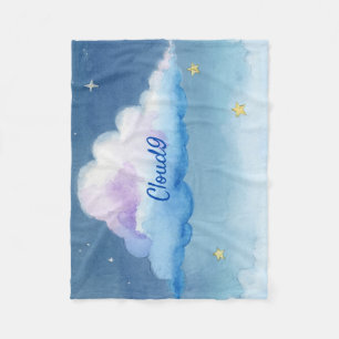 Cobertor De Velo Nuvem Sonhadora em Aquarela 9 Céu Estrelado Pastel