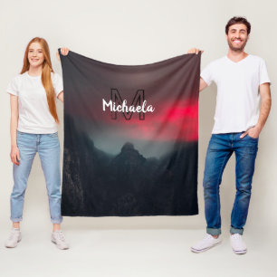 Cobertor De Velo Nuvens a arder, nevoeiro e monograma das montanhas