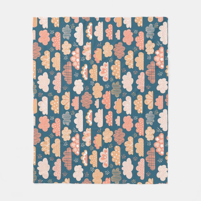 Cobertor De Velo Nuvens escandinavas: Padrões infantis Ouros. (Frente)