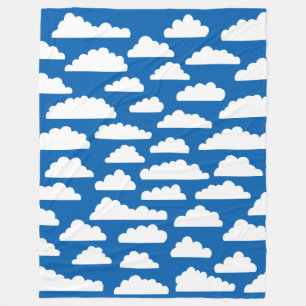 Cobertor De Velo Nuvens Fluffy - Branco sobre Azul 005cad