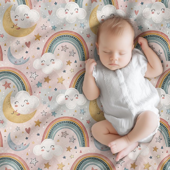 Cobertor De Velo Nuvens negras em grão Presente para Pequeno (Gentle Clouds Blanket Pastel Gift for Little One)