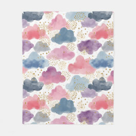 Cobertor De Velo Nuvens sonhadoras de aquarelas