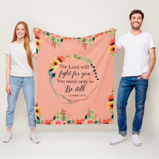Cobertor De Velo O 14:14 do êxodo do senhor Luta Para Você floral