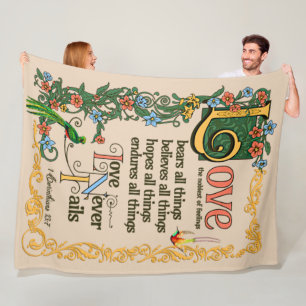 Cobertor De Velo O Amor Bora Tudo O Que Nunca Falha Bíblia Verse P